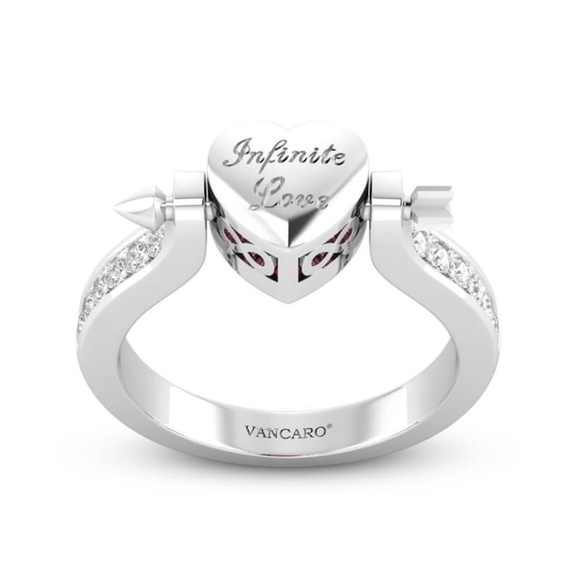 Sterling Silver Ruby Heart Reversible Promise Ring